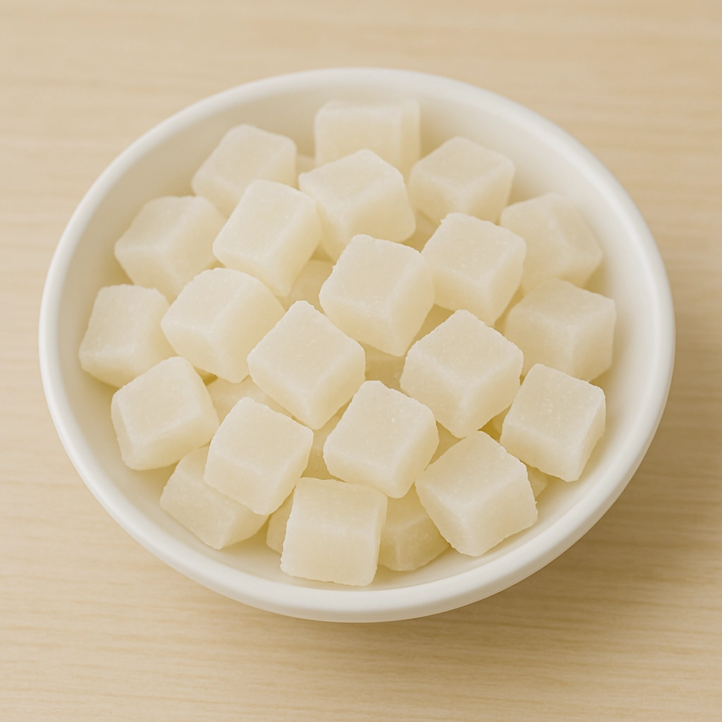 Piña deshidratada en cubos